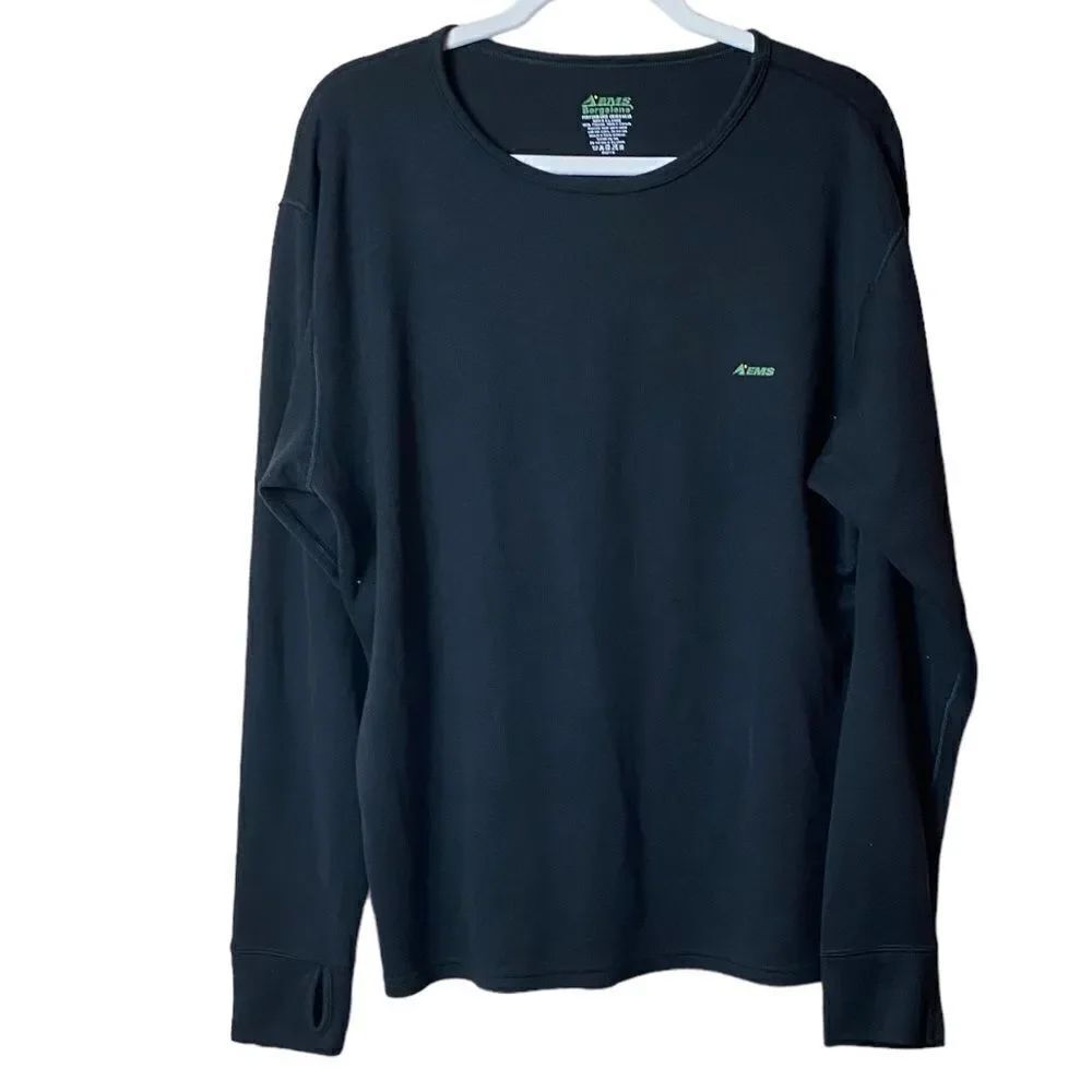 EMS Bergelene Men’s Sz XL Black Thermal Long Sleeve Crew Neck Base Shirt